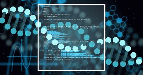 integration of programming code with molecular science concept - Download Free Stock Images Pikwizard.com