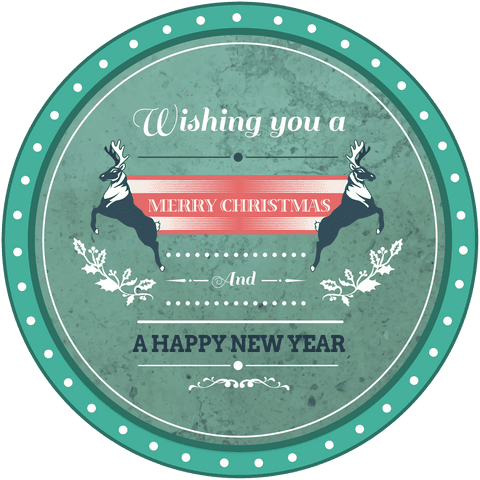 Festive Christmas and Happy New Year Design on Transparent Background