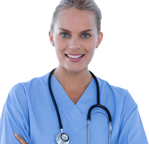 Confident Medical Professional in Blue Scrubs Standing - Download Free Stock Videos Pikwizard.com