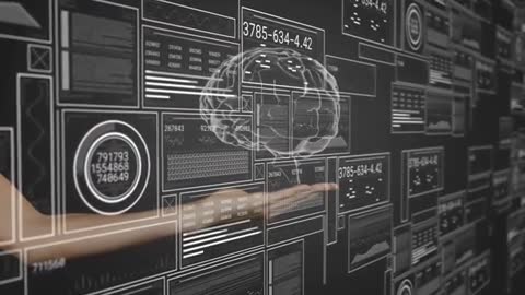 Futuristic Technology Interface and Holographic Brain Projection