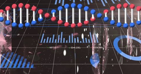 Abstract DNA and Data Visualization with Digital Interface