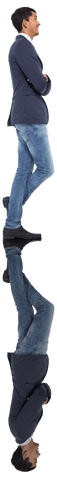 confident asian businessman in reflective pose on transparent background - Download Free Stock Videos Pikwizard.com