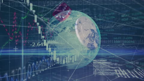 Globe with Data and Trading Interface Overlay