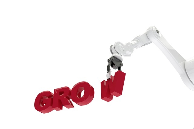 Robotic Arm Holding Grow Text on Transparent Background - Download Free Stock Videos Pikwizard.com