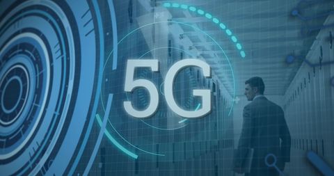 5G Technology Concepts with Data Processing in Modern Server Room - Download Free Stock Images Pikwizard.com