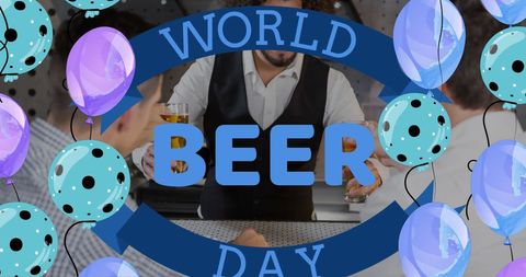 Celebrating World Beer Day with Friends at Bar