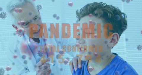 Conceptual Image of Pandemic with Vaccination Theme and Digital Graphics