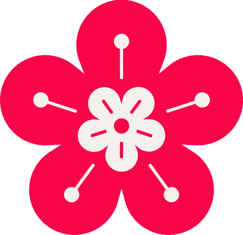 transparent red and white minimalist flower icon - Download Free Stock Videos Pikwizard.com
