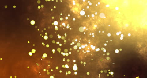 Festive Golden Confetti Sparkles with Radiant Glow