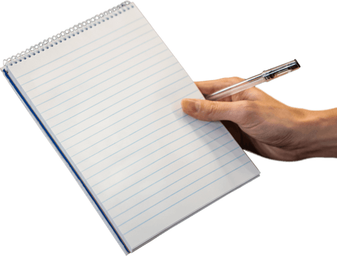 transparent hand holding notepad and pen for creative writing - Download Free Stock Videos Pikwizard.com
