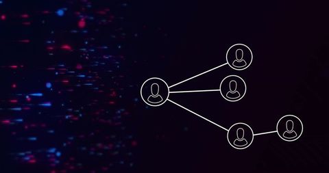 Digital networking with abstract lights in background
