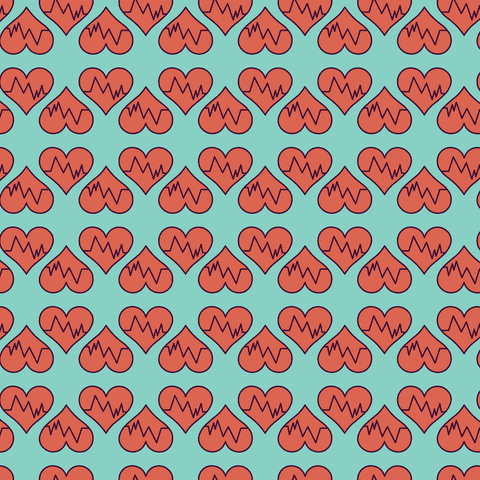 Transparent Pattern of Red Hearts with Abstract Electrocardiogram - Download Free Stock Videos Pikwizard.com