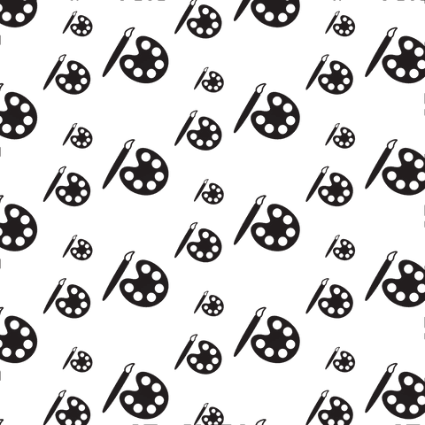 Seamless Pattern Black Brush and Palette on Transparent Background - Download Free Stock Videos Pikwizard.com