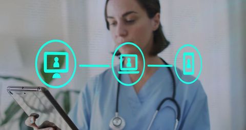 Medical Professional Using Digital Technology for Patient Care