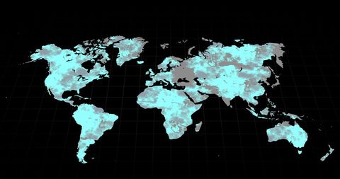 dynamic world map in grey and blue with digital network grid - Download Free Stock Images Pikwizard.com