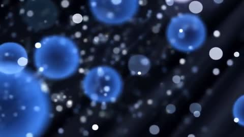 Blue Circles Floating in Abstract Cosmic Motion