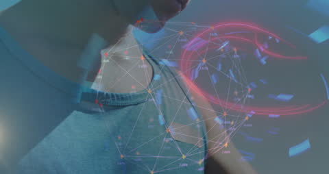 Digital Network Connections Overlapping Abstract Patterns