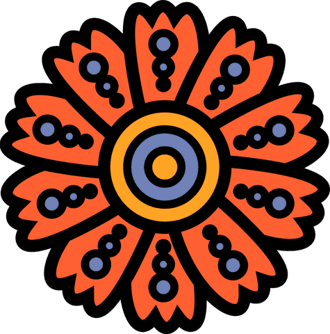 colorful mandala with symmetrical orange petals on transparent background - Download Free Stock Videos Pikwizard.com