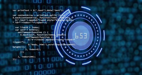 Advanced Digital Processing with Binary Code and Interface Elements - Download Free Stock Images Pikwizard.com