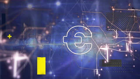 Euro Symbol with Digital Network Connections