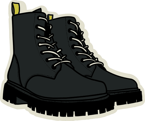 trendy black lace-up boots with chunky soles on transparent background - Download Free Stock Videos Pikwizard.com