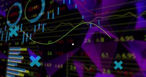 Abstract Data Visualization with Digital Graphics on Black Background - Download Free Stock Images Pikwizard.com