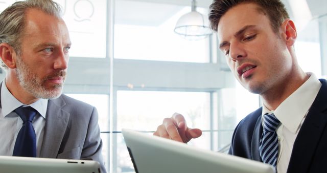 Businessmen Discussing Strategy Using Digital Tablets - Download Free Stock Images Pikwizard.com