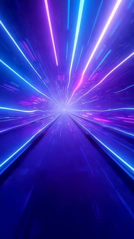 Propelling Through Neon Hyperspace Tunnel Vertical Loop for Futuristic Motion Graphics
