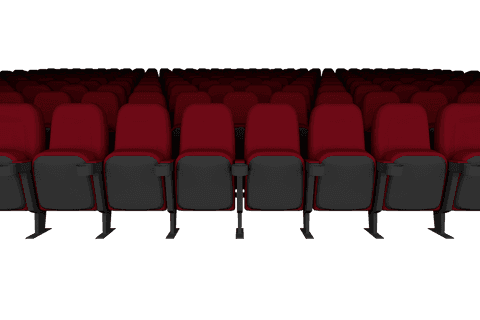 Transparent red theater chairs digital illustration