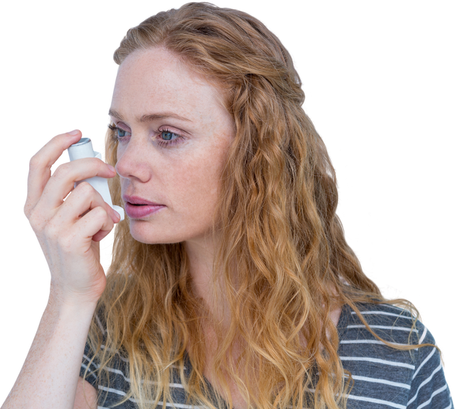 Transparent Beautiful Woman Using Asthma Inhaler for Relief - Download Free Stock Videos Pikwizard.com