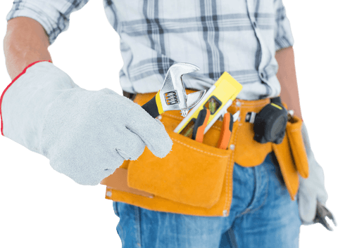 transparent technician with tool belt holding adjustable wrench - Download Free Stock Videos Pikwizard.com