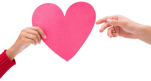 illustration of pink heart with hands exchanging on transparent background - Download Free Stock Videos Pikwizard.com