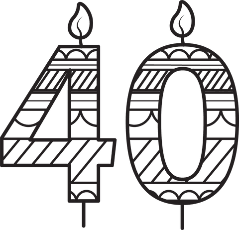 transparent 40 number candle illustration with flames for birthdays - Download Free Stock Videos Pikwizard.com
