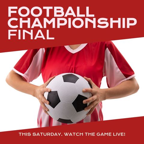 Female Footballer Holding Ball for Championship Announcement - Download Free Stock Templates Pikwizard.com