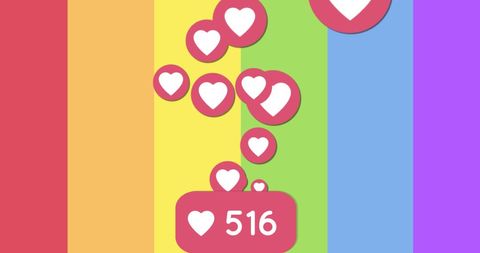 Social Media Likes on Vibrant Rainbow Background - Download Free Stock Images Pikwizard.com