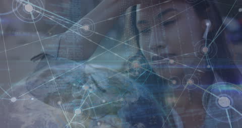 Futuristic Global Network Connectivity with Diverse Woman