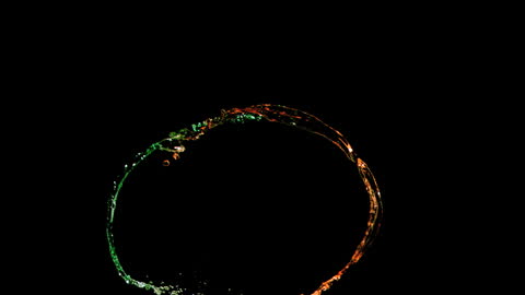 Colorful Waters in Motion Forming Circular Fantasy