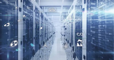 Digital Data Processing with Eco Icons Seamlessly Interspersed - Download Free Stock Images Pikwizard.com