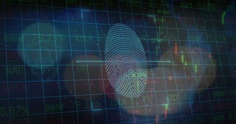 Fingerprint Scanning Security on Digital Financial Trading Screen - Download Free Stock Images Pikwizard.com