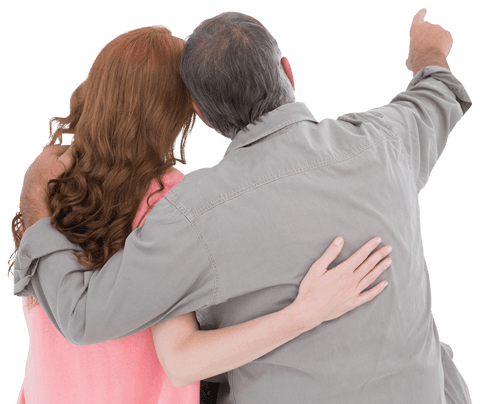 rear view of casual couple pointing at transparent background - Download Free Stock Videos Pikwizard.com