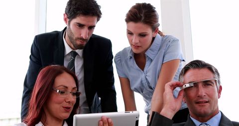 Business Team Meeting Using Tablet Technology in Office - Download Free Stock Images Pikwizard.com