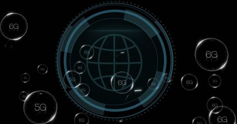 Futuristic 6G Digital Globe with Global Data Connections