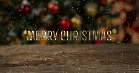 Festive Holiday Greetings with Falling Snow and Christmas Background - Download Free Stock Images Pikwizard.com