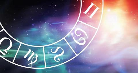 Gemini Symbol Stargazing in Spinning Horoscope Wheel - Download Free Stock Images Pikwizard.com