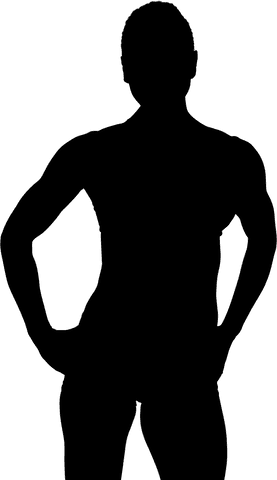 Confident sportswoman silhouette on transparent background pa