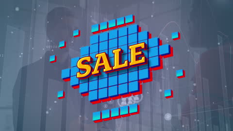 Vibrant Sale Animation with Financial Graphics
