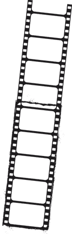 Transparent classic film strip with worn edges