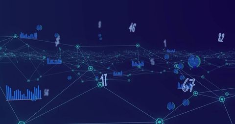 Digital Network with Dynamic Data Processing and Connections - Download Free Stock Images Pikwizard.com