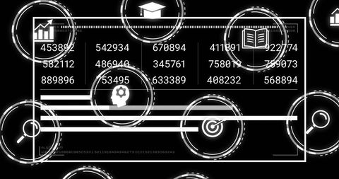 Digital Data Visualization with Technology Icons and Numbers - Download Free Stock Images Pikwizard.com