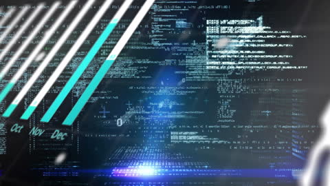 Digital Code and Light Streaks Background for Technology Concepts